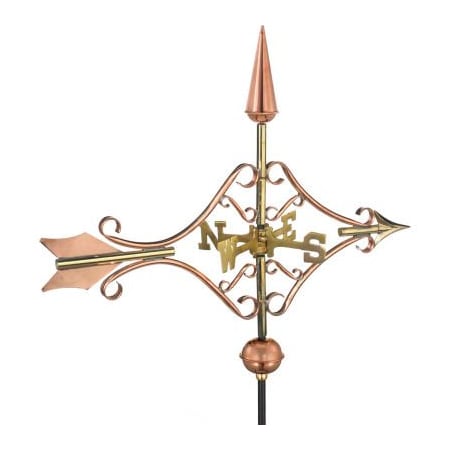 Good Directions Good Directions Victorian Arrow Garden Weathervane, Polished Copper w/Roof Mount 8842PR